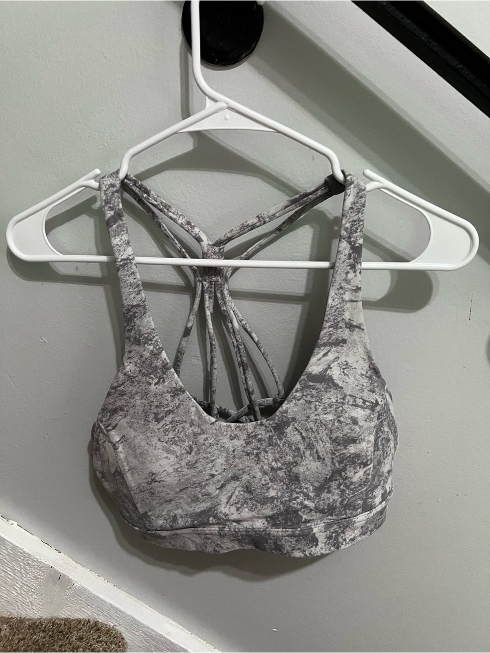 lululemon athletica Marble Gray Strappy-Back Sports Bra